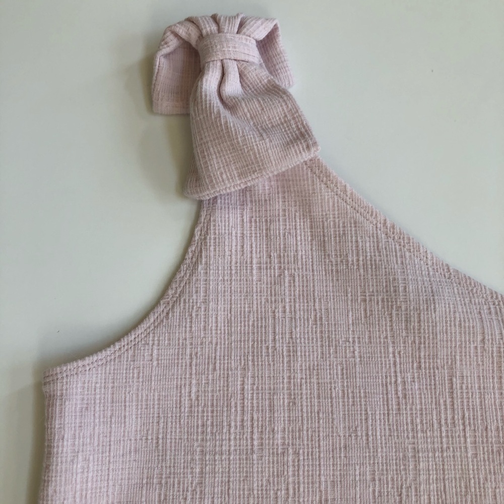 J. Crew pale pink one shoulder bow tank top - Picture 4 of 9